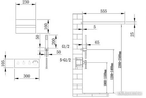 Душевая система Abber Rund AF8752NG (никель)