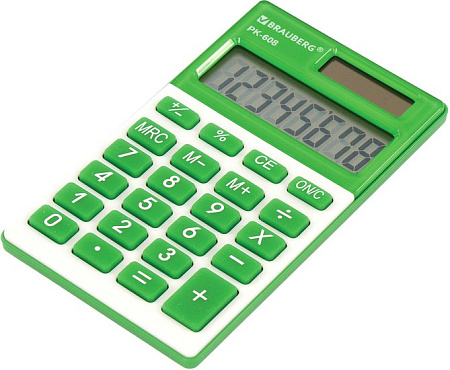 Калькулятор BRAUBERG PK-608-GN 250520 (зеленый)