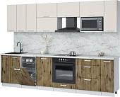 Готовая кухня Интерлиния Мила Лайт 3.0-ПМ4 (персидский жемчуг/дуб веллингтон/серый каспий)
