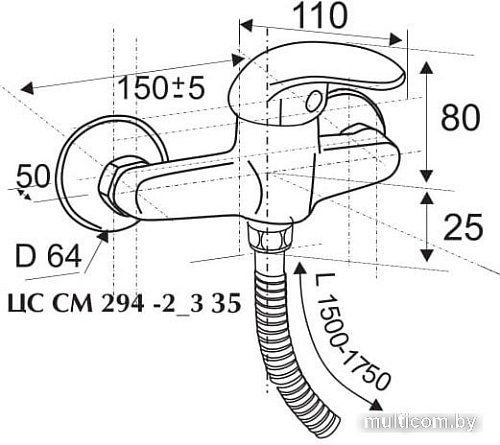 Смеситель ЦС Престиж СМ 294-2/3