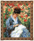 Набор для вышивания Риолис Premium Мадам Моне за вышивкой по мотивам картины К.Моне 100/051