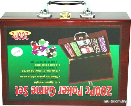 Настольная игра Zez Набор для покера в чемодане 200 фишек с номиналом 6642-S1