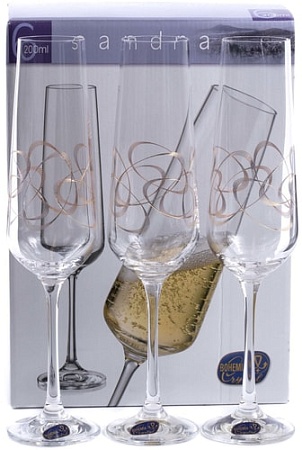 Набор бокалов для шампанского Bohemia Crystal Sandra 40728/Q9203/200