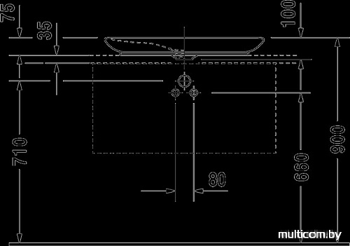 Умывальник Duravit PuraVida 69.5x41.5 (0370700000)