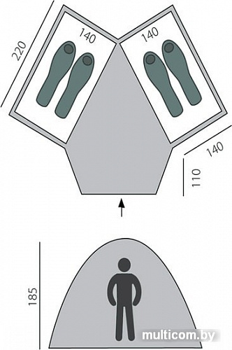 Кемпинговая палатка BTrace Double 4