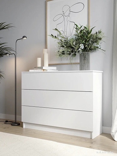 Комод Горизонт Нео 1050 3 ящика (белый)