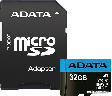 Карта памяти A-Data Premier AUSDH32GUICL10A1-RA1 microSDHC 32GB (с адаптером)