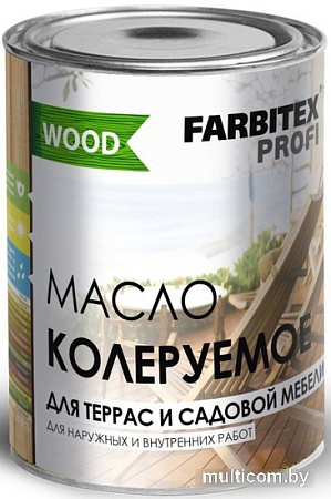 Масло Farbitex Profi Wood Масло колеруемое для террас и садовой мебели 0.9 л (белый)