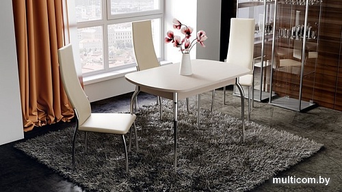 Стул Трия Кредо (хром/кожзам бежевый ваниль 890)