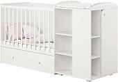 Кроватка-трансформер Polini Kids Ameli 900, с комодом (белый)