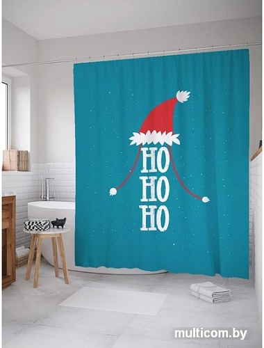 Шторка-занавеска для ванны JoyArty Хо-хо-хо в новогоднюю ночь sc_290634