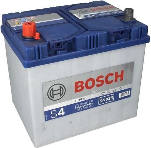 Автомобильный аккумулятор Bosch S4 025 (560411054) 60 А/ч JIS