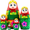 Развивающая игра Брестская Матрешка В зеленом сарафане и красном платке (набор 5 шт)
