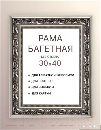 Фоторамка Декарт 30x40 8Л2297 (серебристый)