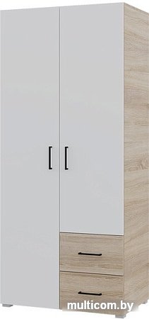 Шкаф распашной Горизонт Victor 2ств 2ящ (дуб сонома/белый)