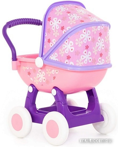 Коляска для кукол Полесье Arina №2 4-х колесная 48219 (фиолетовый/розовый)