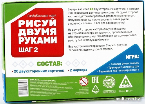 Развивающая игра Лас Играс Рисуй двумя руками. Шаг 2 5415759