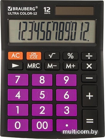 Бухгалтерский калькулятор BRAUBERG Ultra Color-12-BKPR 250501 (черный/фиолетовый)