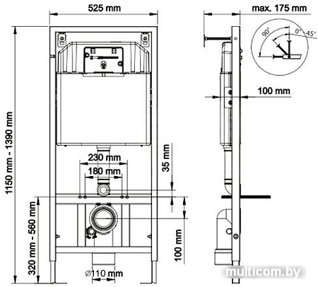 Инсталляция для унитаза Berges Wasserhaus Novum 525 040000
