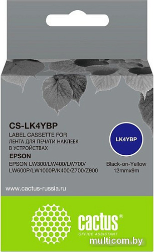 Картридж CACTUS CS-LK4YBP (аналог Epson LK4YBP)