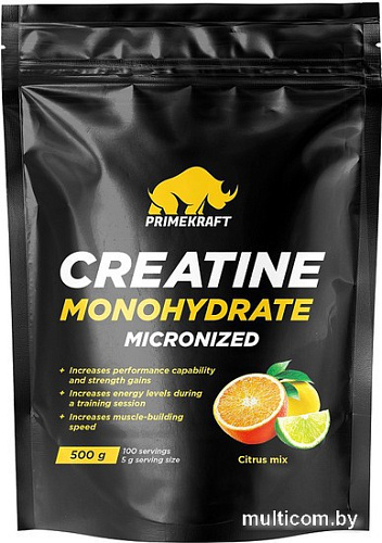 Моногидрат креатина Prime Kraft Monohydrate Micronized (500г, цитрусовый микс)