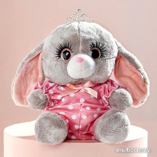 Классическая игрушка Milo Toys Зайка Ла-Пу-Ля в комбинезоне с короной 9211949