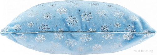 Декоративная подушка Домашняя Мода Новогодний принт (50х35, голубой)