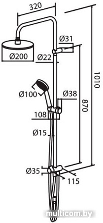 Душевая система RedBlu Origin One [978100000]