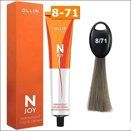 Крем-краска Ollin Professional N-Joy Color Cream 8/71 светло-русый коричнево-пепельный 100 мл