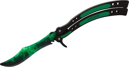 Модель ножа VozWooden Бабочка Волны Изумруд 1001-0102