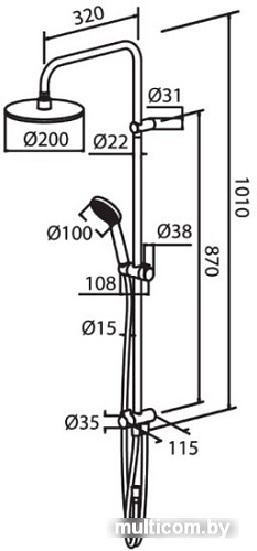 Душевая система RedBlu Origin One [978100000]