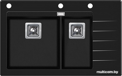 Кухонная мойка Aquasanita Delicia Plus GQD150 (black metallic 601 B)
