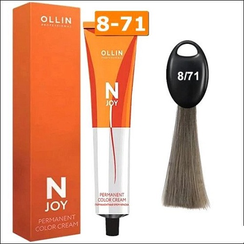 Крем-краска Ollin Professional N-Joy Color Cream 8/71 светло-русый коричнево-пепельный 100 мл