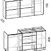 Готовая кухня Интермебель Микс Топ-32 1.6м (дуб каньон-вудлайн кремовый -венато)