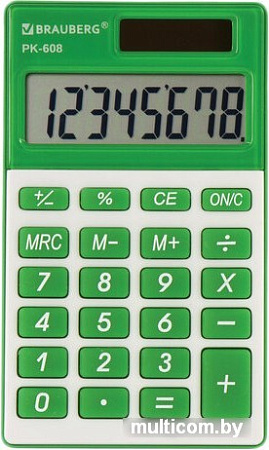 Калькулятор BRAUBERG PK-608-GN 250520 (зеленый)