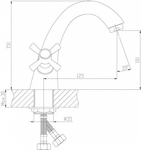 Смеситель Decoroom DR46011 (хром/черный)