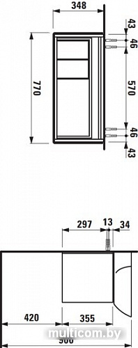 Laufen Тумба под умывальник Ino 4254010301701 (правый, белый матовый)