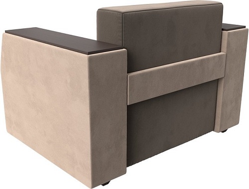 Кресло-кровать Лига диванов Атлантида 113850 (велюр, коричневый/бежевый)