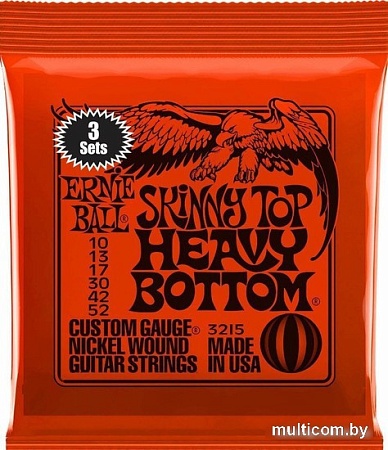 Струны для гитары Ernie Ball 2215 Slinky Top Heavy Bottom 10-52