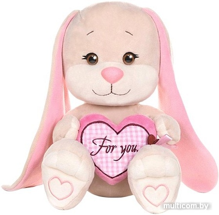 Классическая игрушка Jack&Lin Зайка с розовым сердцем JL-051901-25