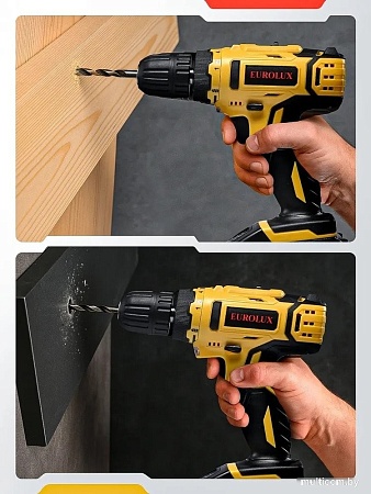 Дрель-шуруповерт Eurolux ДА-16DU-2 900/72/14/64 (с 2-мя АКБ, кейс)