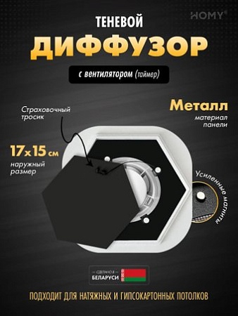 Вентиляционная решетка HOMY AIR гексагон AH100BT 17x15 (черная)