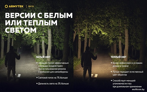 Фонарь Armytek Elf C1 USB-С (теплый белый)