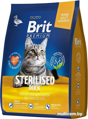 Сухой корм для кошек Brit Premium Cat Sterilized Duck & Chicken 8 кг