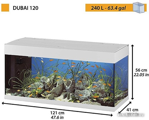 Аквариум Ferplast Dubai 100 led 240 л (белый)