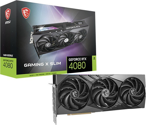 Видеокарта MSI GeForce RTX 4080 16GB Gaming X Slim