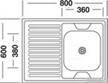Кухонная мойка Kromevye N 220 (чаша справа)