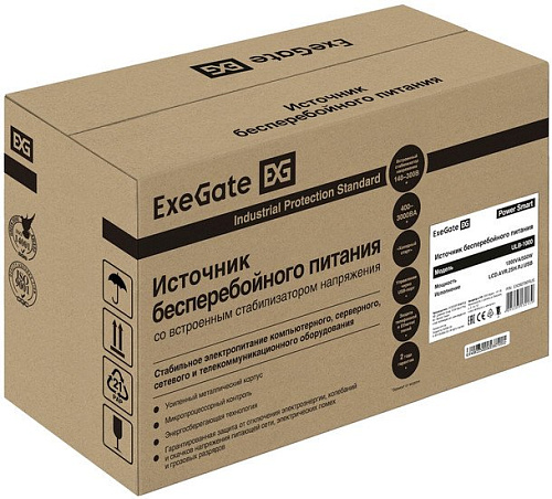 Источник бесперебойного питания ExeGate Power Smart ULB-1000.LCD.AVR.2SH.RJ.USB EX292792RUS