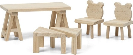 Мебель для кукольного домика Lundby Стол и стулья Сделай сам 60906400