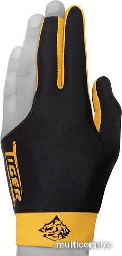 Перчатки для бильярда Tiger Professional Billiard Glove 10694 (1 шт, р. L, черный/желтый)